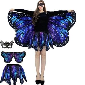 Butterfly Costumes for Women - Double-Sided Cape for Adult Halloween Costumes